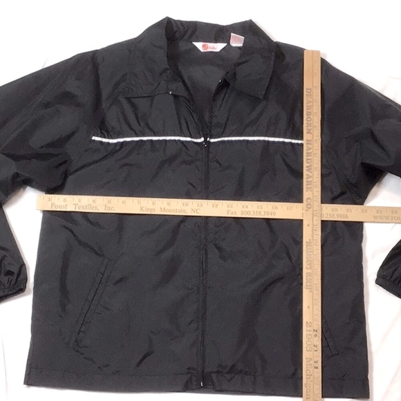 VTG BIKE Windbreaker Black White Zip Front Nylon Unlined - Picture 8 of 9